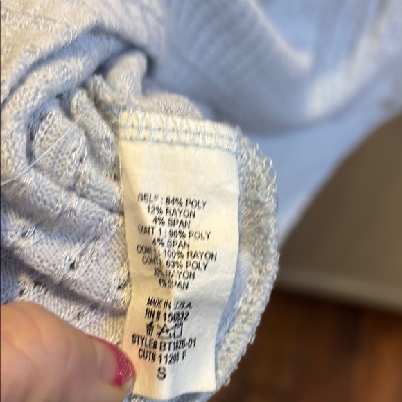 Floral Sleeve Knit Top -grey small - Picture 6 of 6